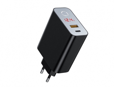 آداپتور فست شارژ 45 وات بیسوس Baseus BS-EU907 USB-C/USB-A LED Adapter