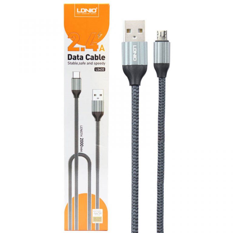 کابل تبدیل USB به microUSB الدینیو مدل LS432 طول 2 متر