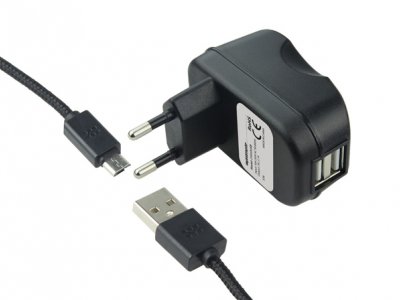 شارژردیواری دو پورت 2.1A با کابل میکرو USBمارک Promate